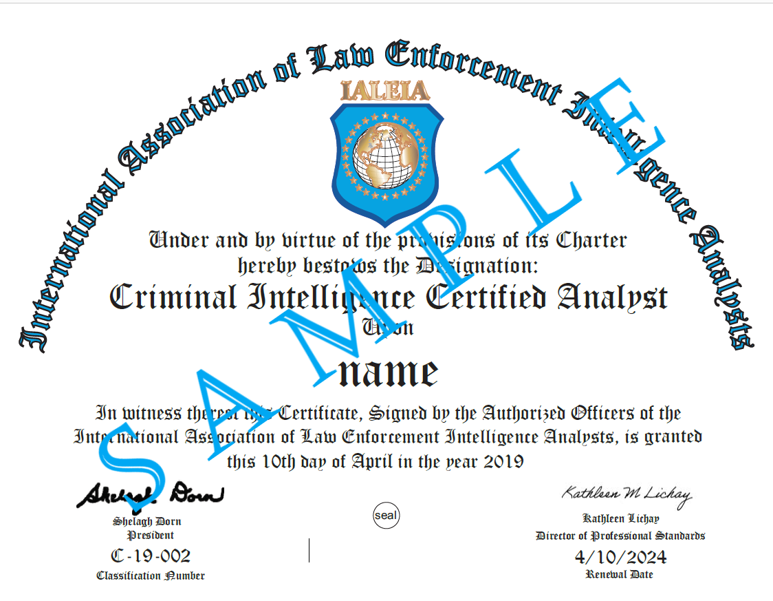 CICA International Association Of Law Enforcement Intelligence Analysts